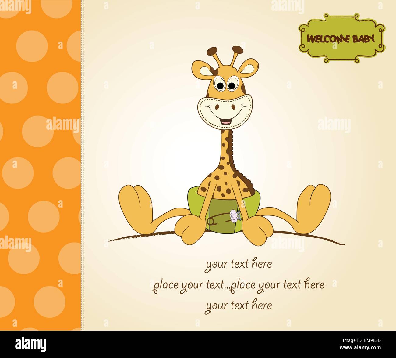 baby shower card with baby giraffe Stock Vector Image & Art - Alamy