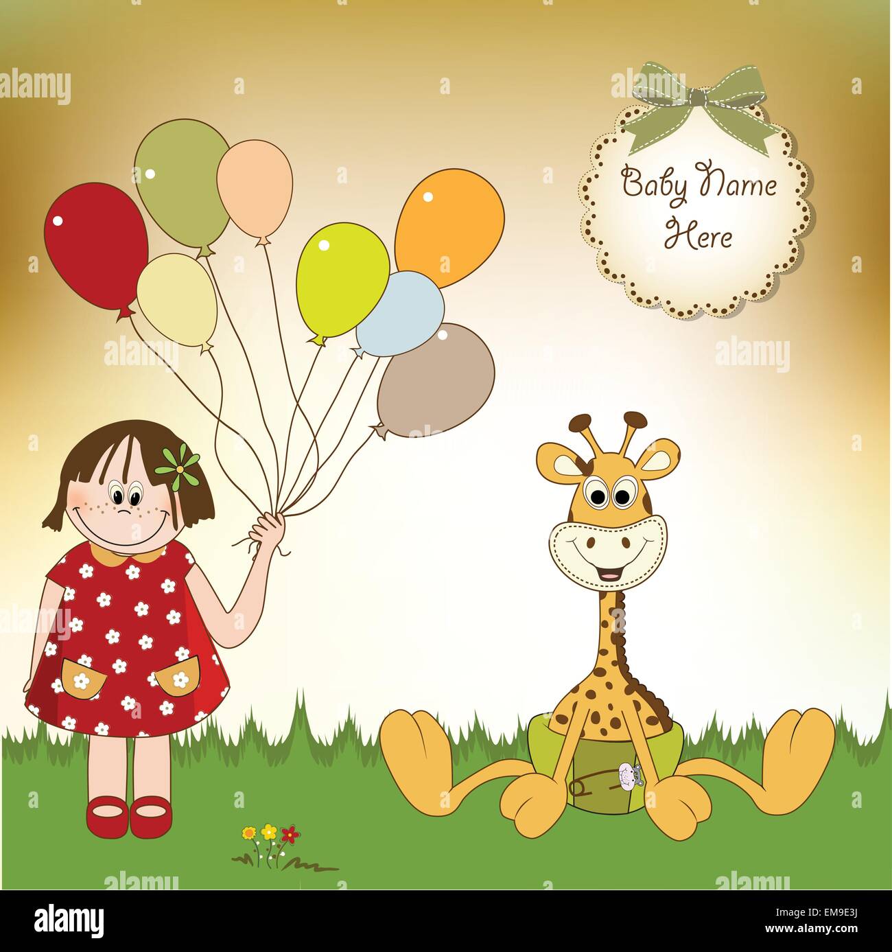 baby shower card with baby giraffe Stock Vector Image & Art - Alamy