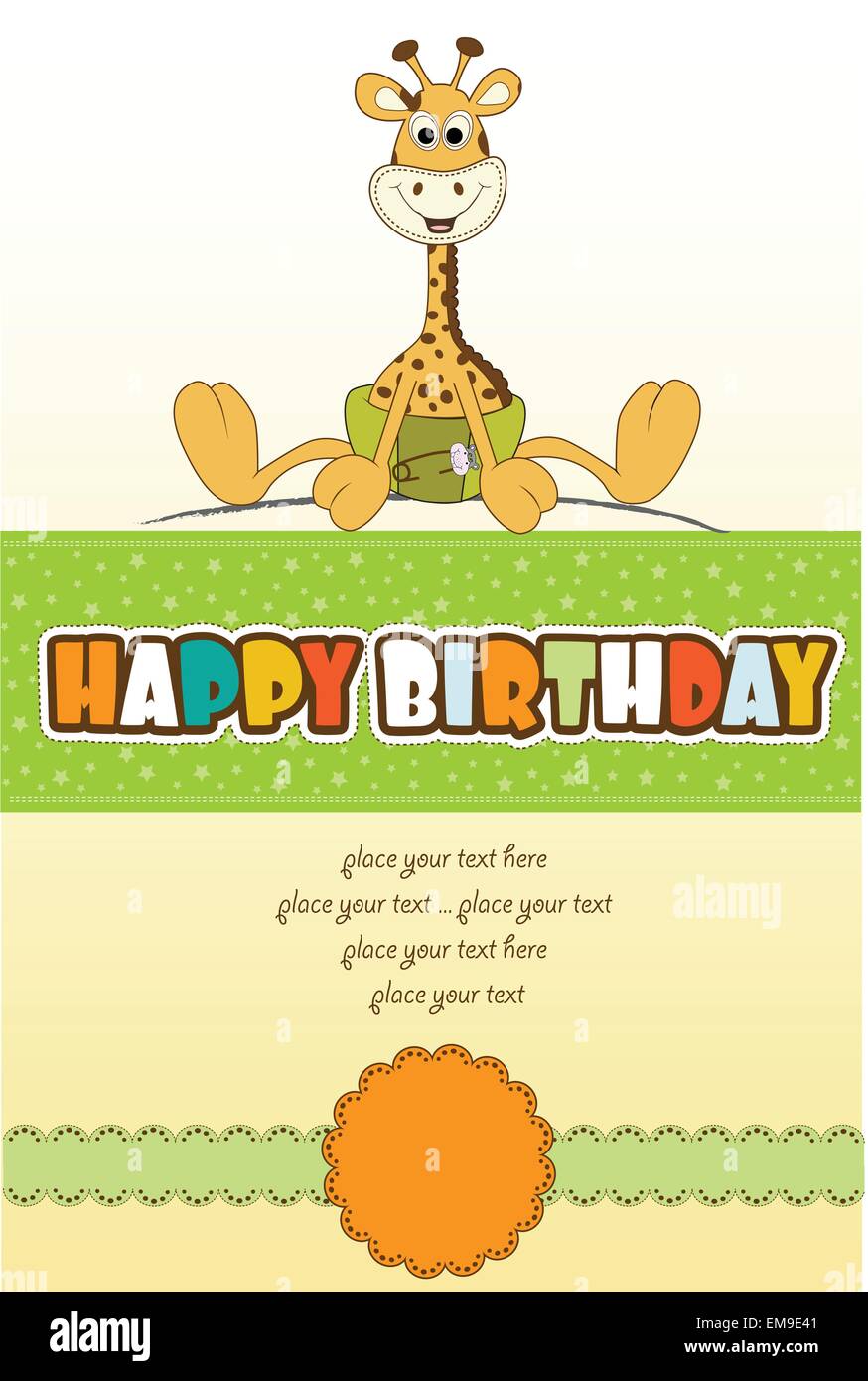 baby shower card with baby giraffe Stock Vector Image & Art - Alamy