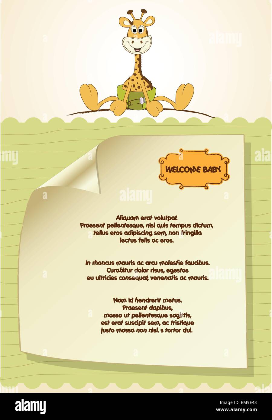 baby shower card with baby giraffe Stock Vector Image & Art - Alamy