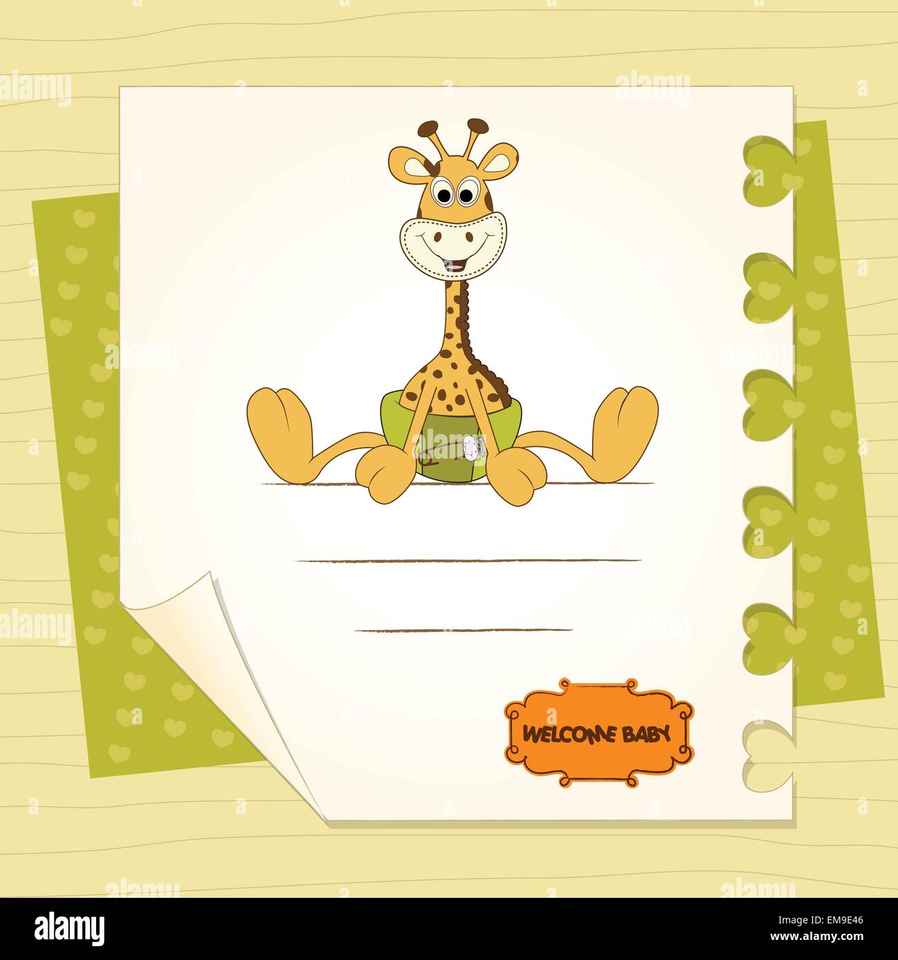 baby shower card with baby giraffe Stock Vector Image &amp; Art - Alamy