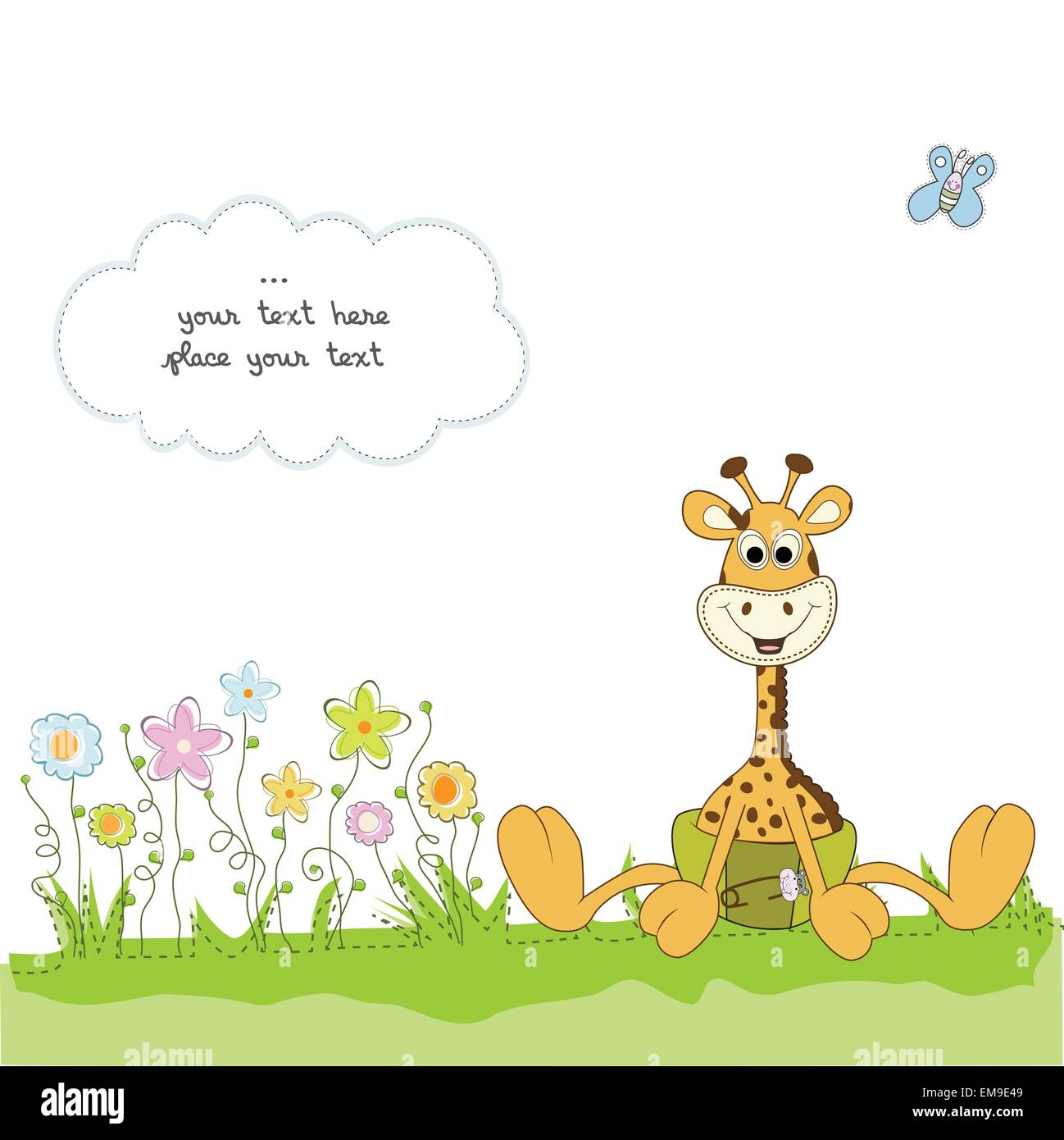 baby shower card with baby giraffe Stock Vector Image & Art - Alamy
