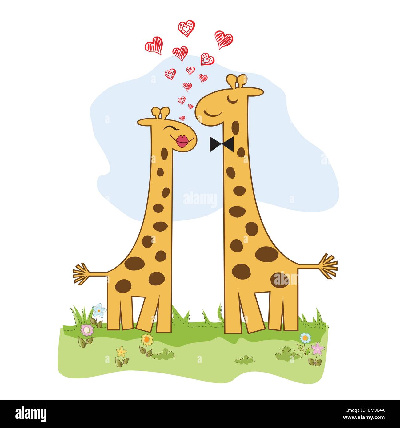 Giraffes In Love Clipart 