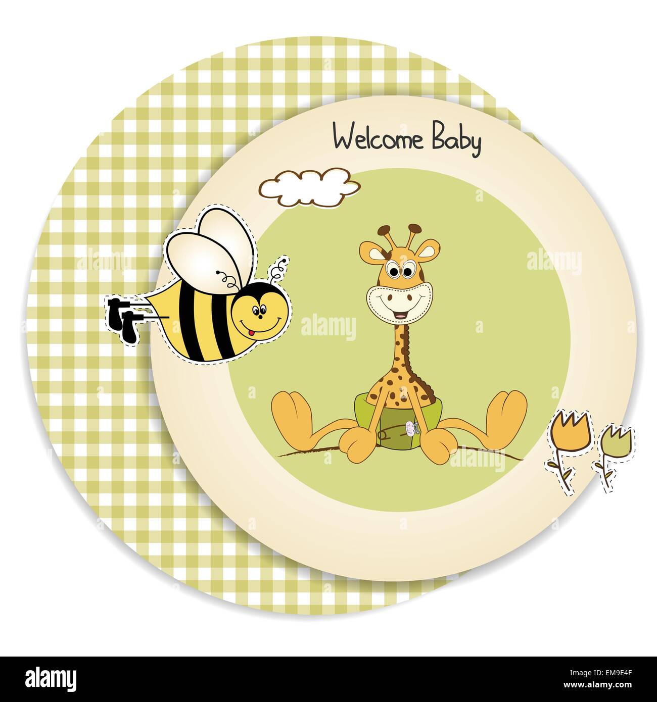 baby shower card with baby giraffe Stock Vector Image & Art - Alamy