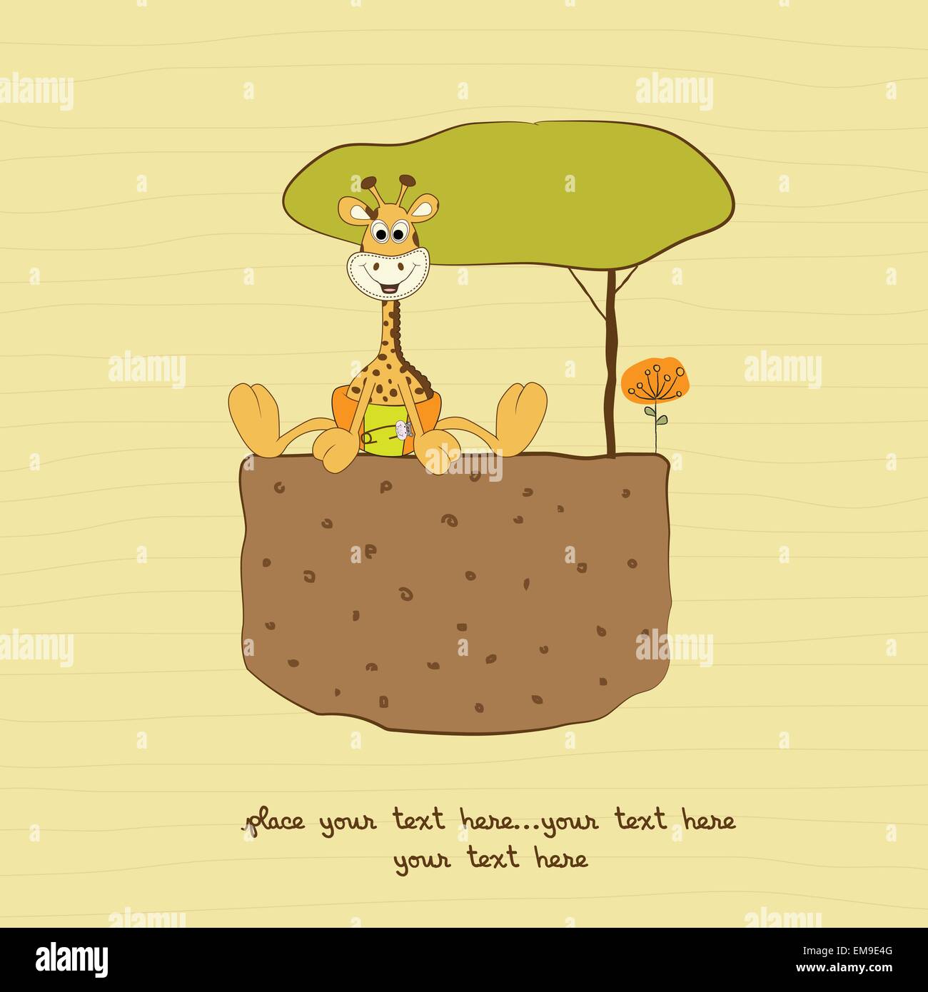 baby shower card with baby giraffe Stock Vector Image & Art - Alamy