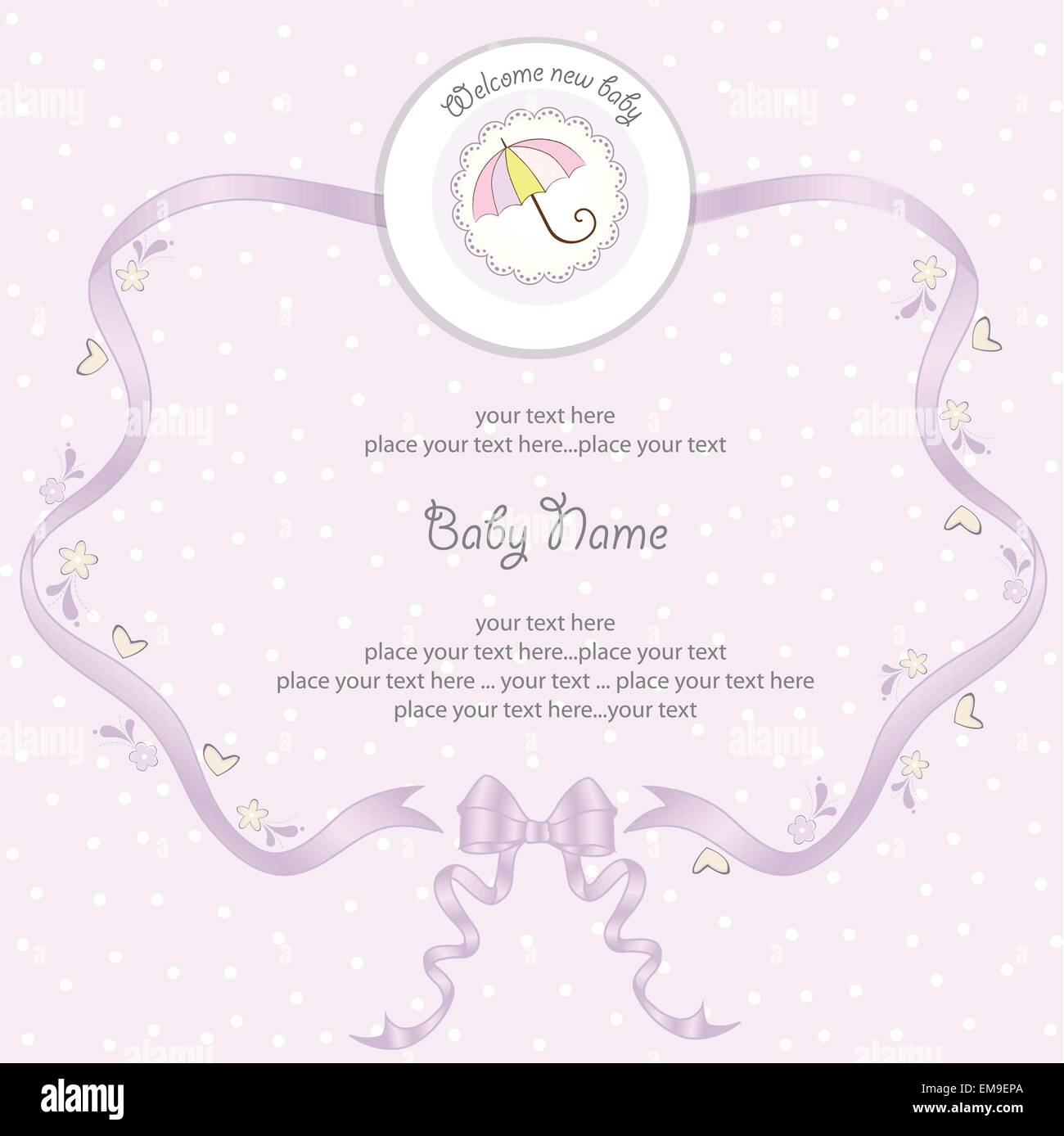 baby girl shower card Stock Vector Image &amp; Art - Alamy