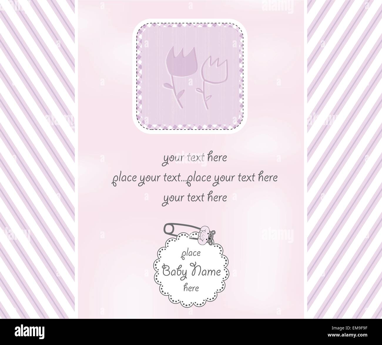 baby girl shower card Stock Vector Image &amp; Art - Alamy