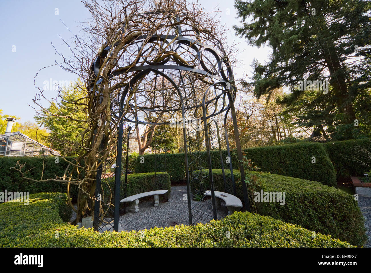 Gazebo In The Display Garden Of Park & Tilford Gardens, North Vancouver, British Columbia