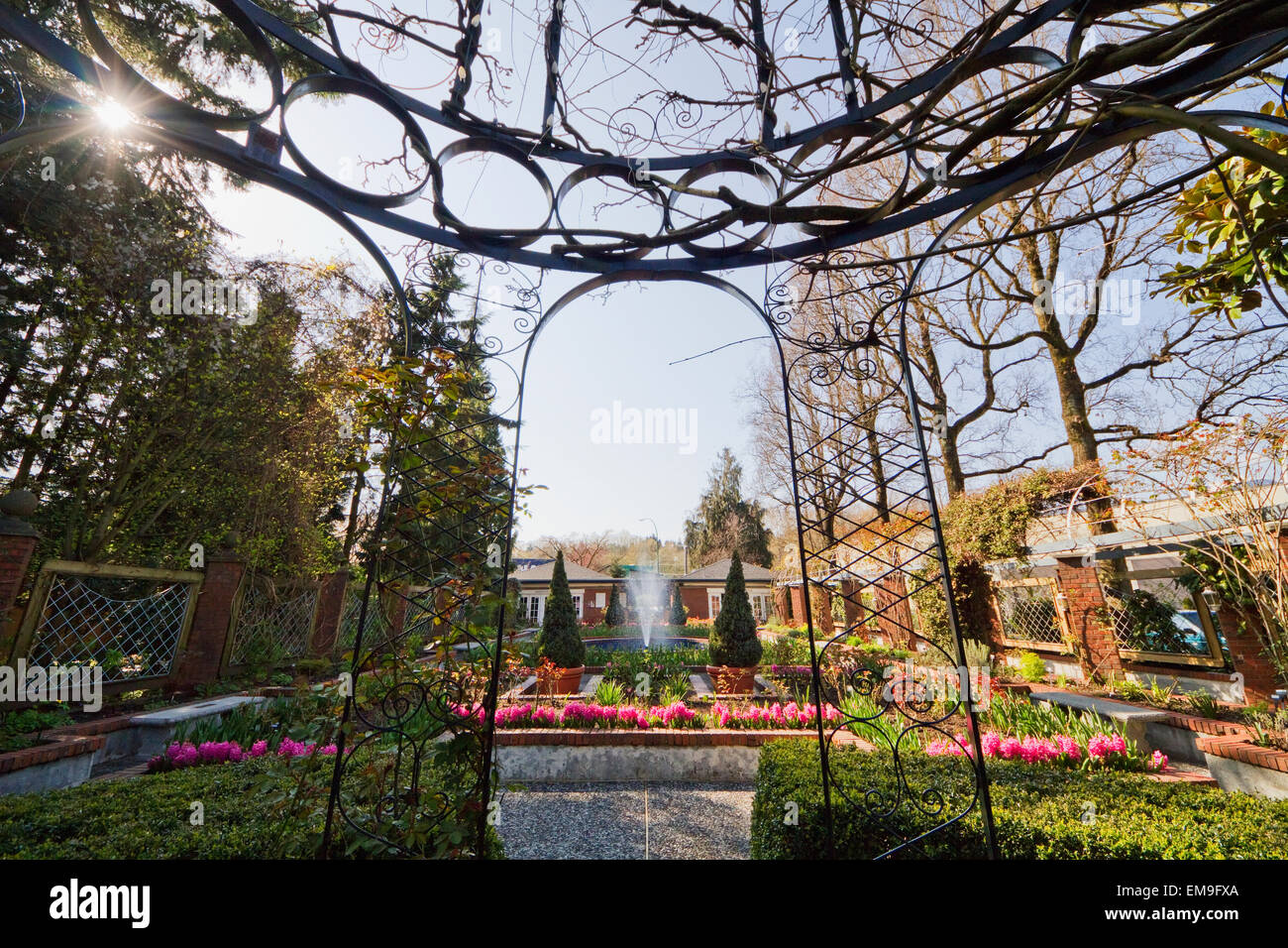 Gazebo In The Display Garden Of Park & Tilford Gardens, North Vancouver, British Columbia