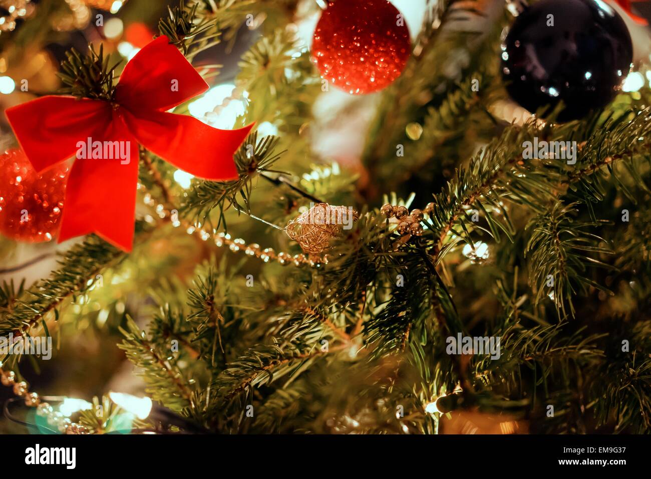 Christmas tree and decorations taken in 2014/15 Stock Photo