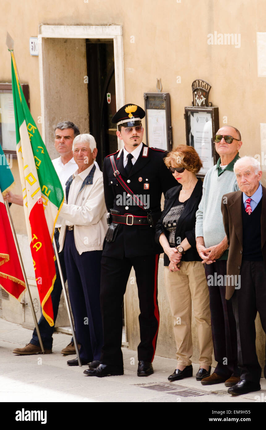 Carabinieri at the International Workers Day celebrations in San Quirico d'Orcia,Tuscany, Italy Stock Photo