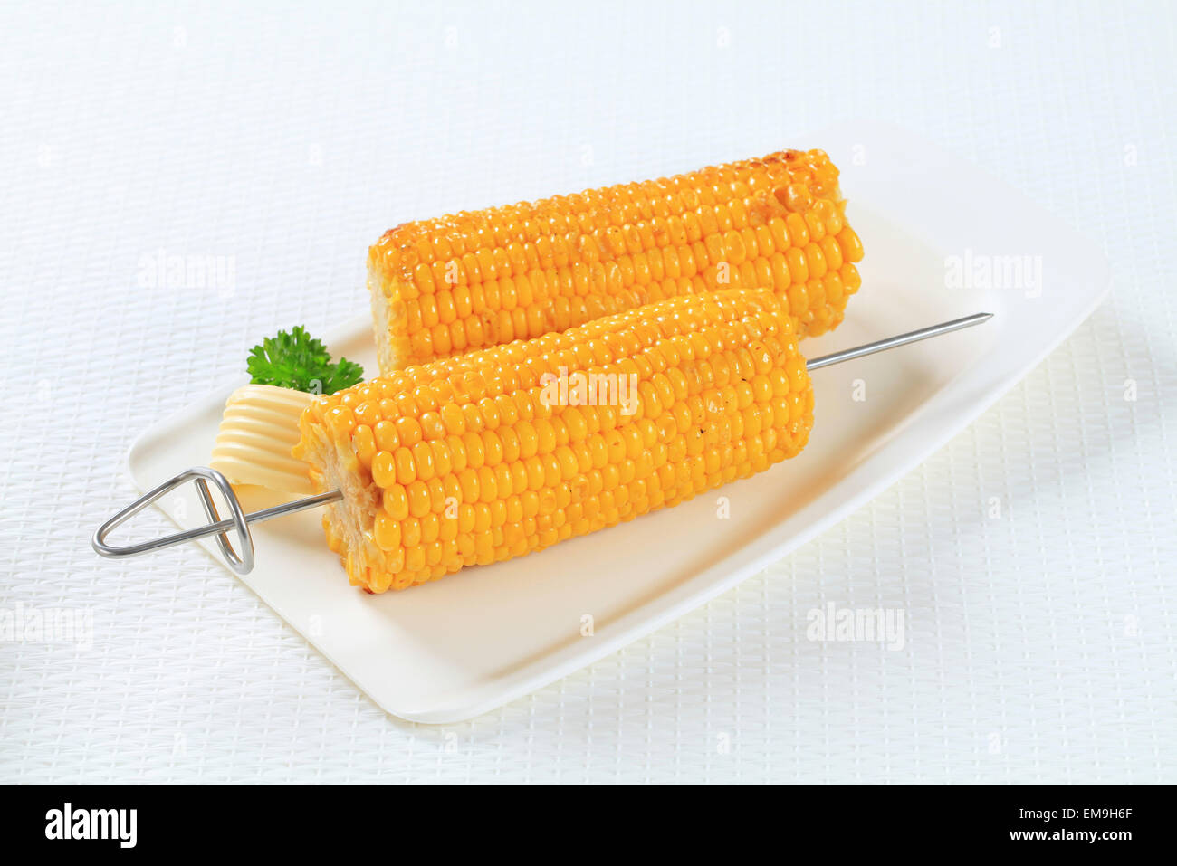 Grilled corn on the cob Stock Photo