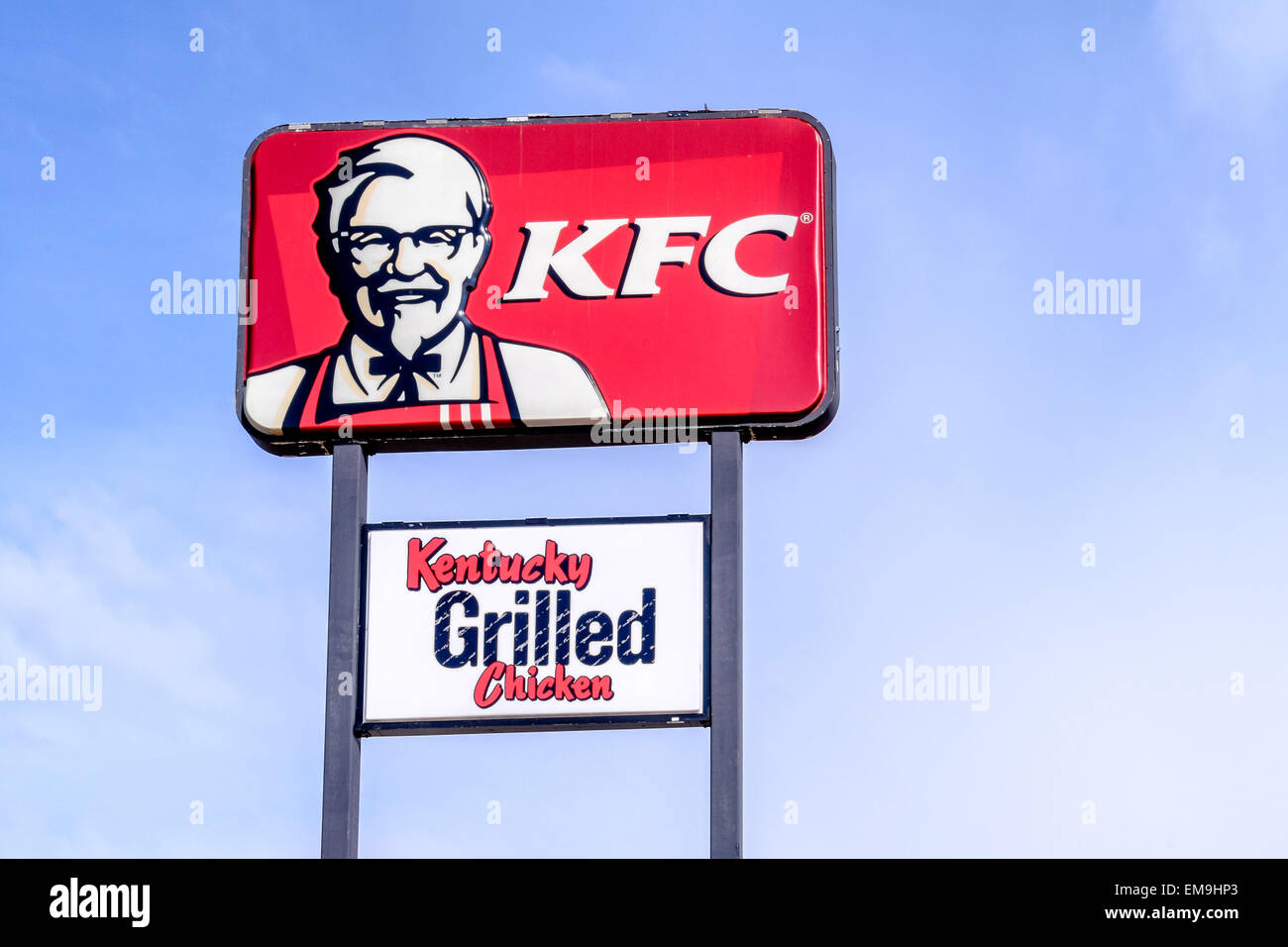 A pole sign advertising KFC, Kentucky Fried Chicken Stock Photo Alamy