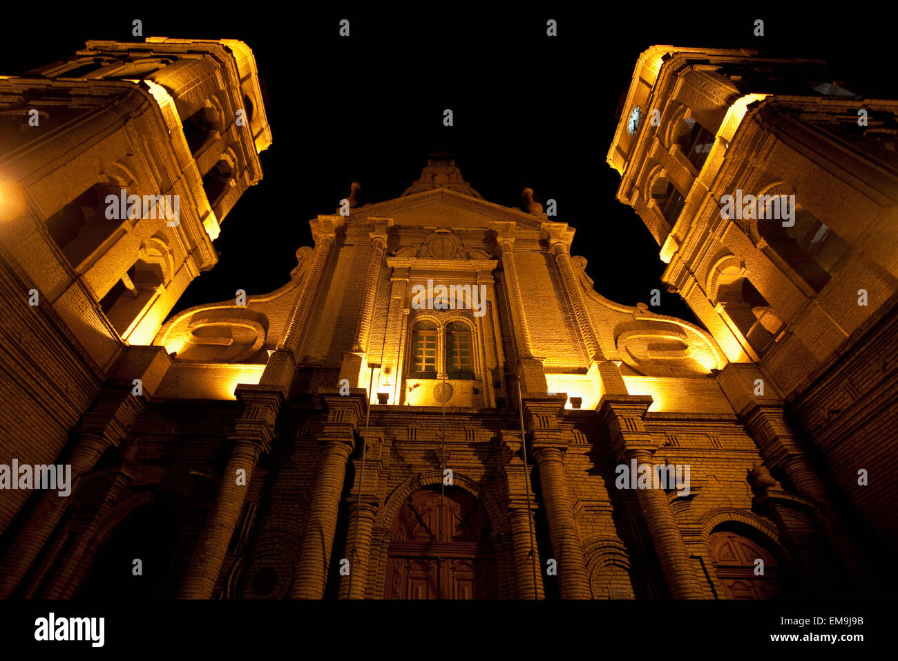 Basilica Menor De San Lorenzo At Night, Santa Cruz De La Sierra, Bolivia Stock Photo