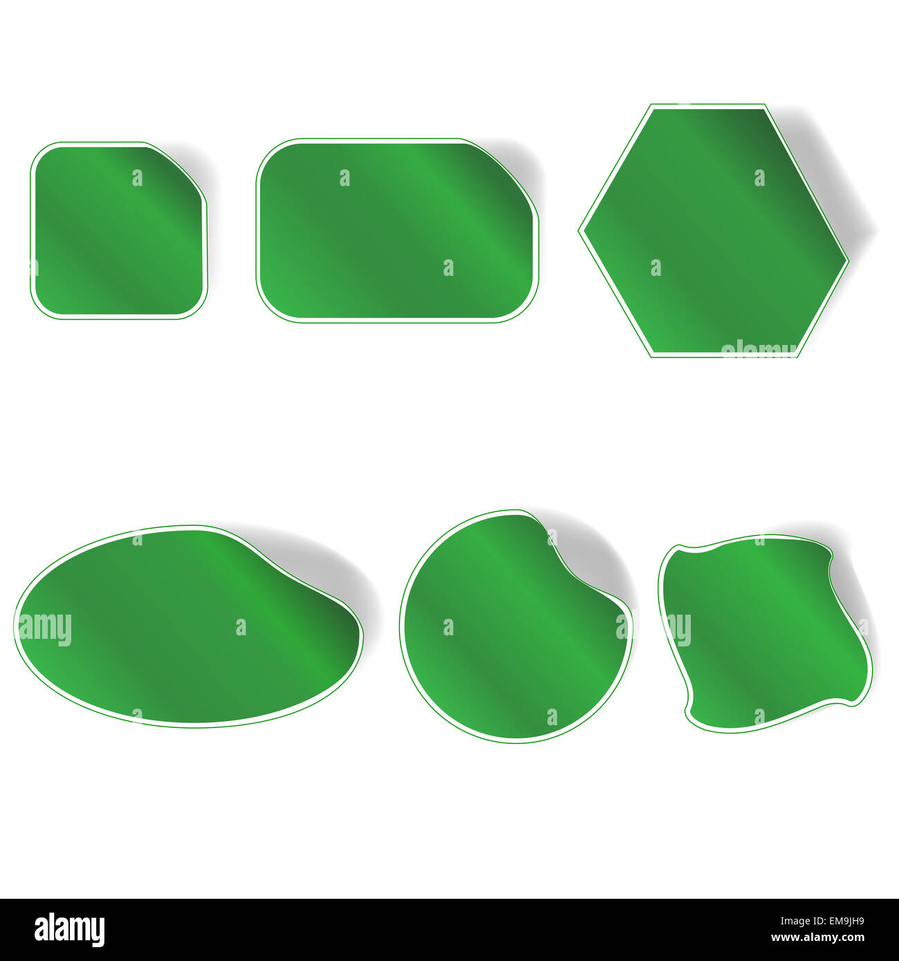 Collection Green Stickers Stock Photo Alamy