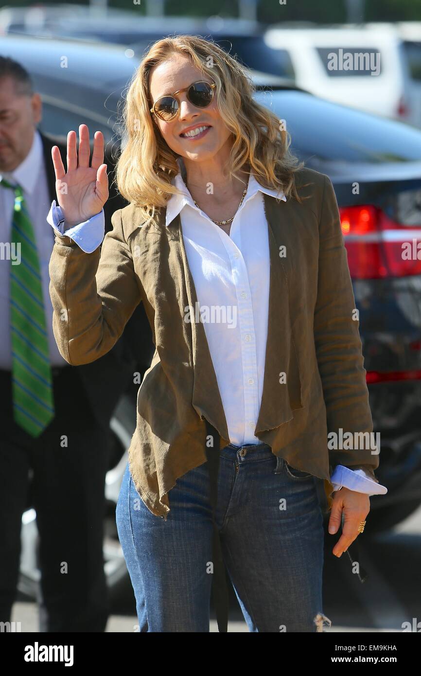 'Big Driver' star Maria Bello is interviewed for 'Extra' at Universal Studios  Featuring: Maria Bello Where: Los Angeles, California, United States When: 13 Oct 2014 Stock Photo