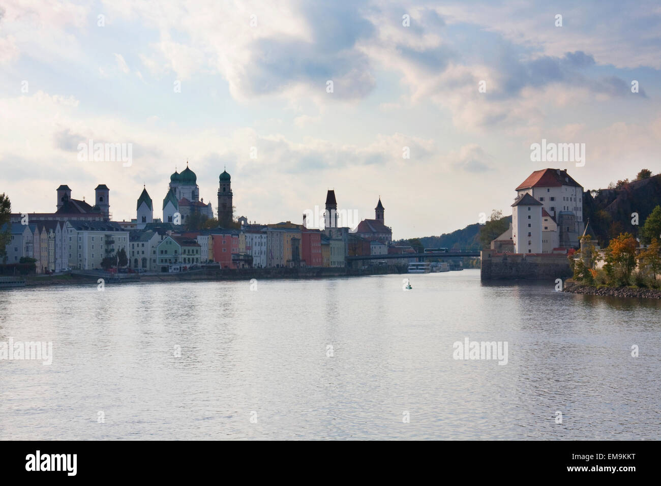Confluence Point Of The Danube, Inn & Ilz Rivers, Passau, Bavaria
