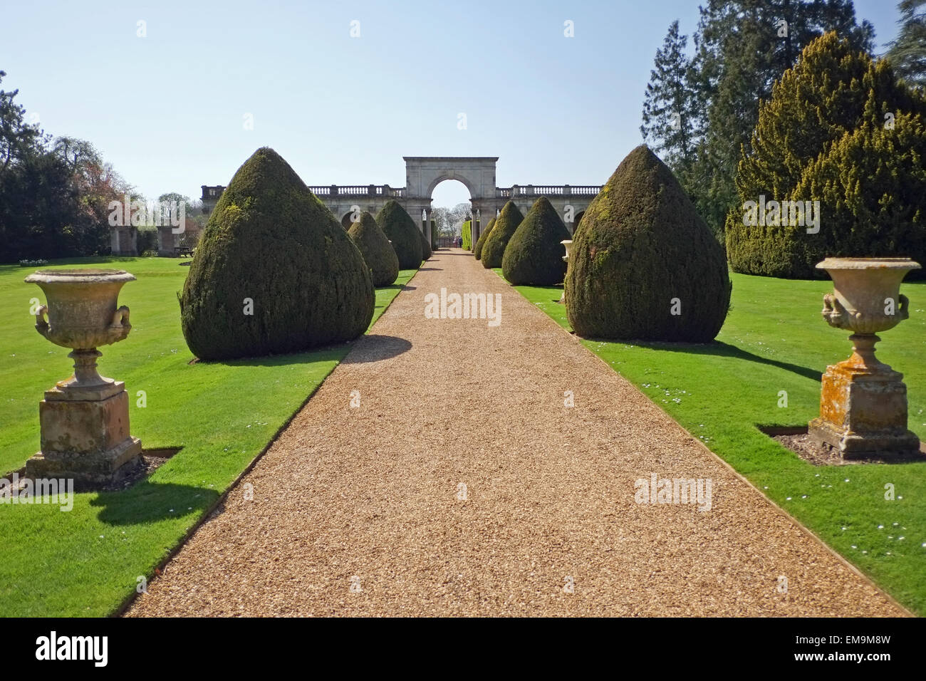 Italian gardens of Castle Ashby House in Northamptonshire UK Stock