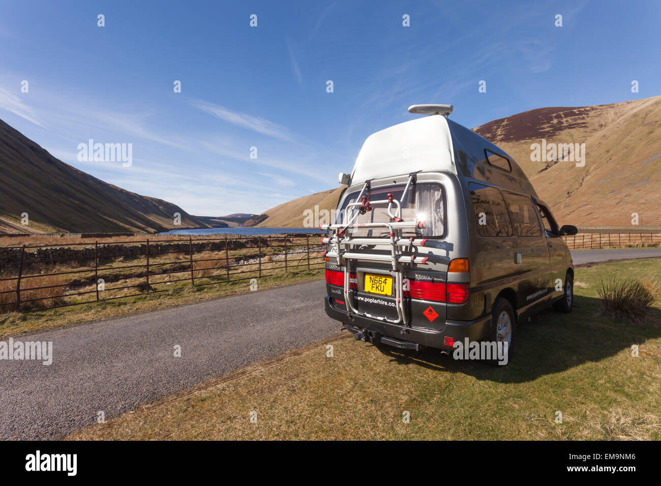 Campervan parked by a loch, Scottish Highlands UK Stock Photo - Alamy