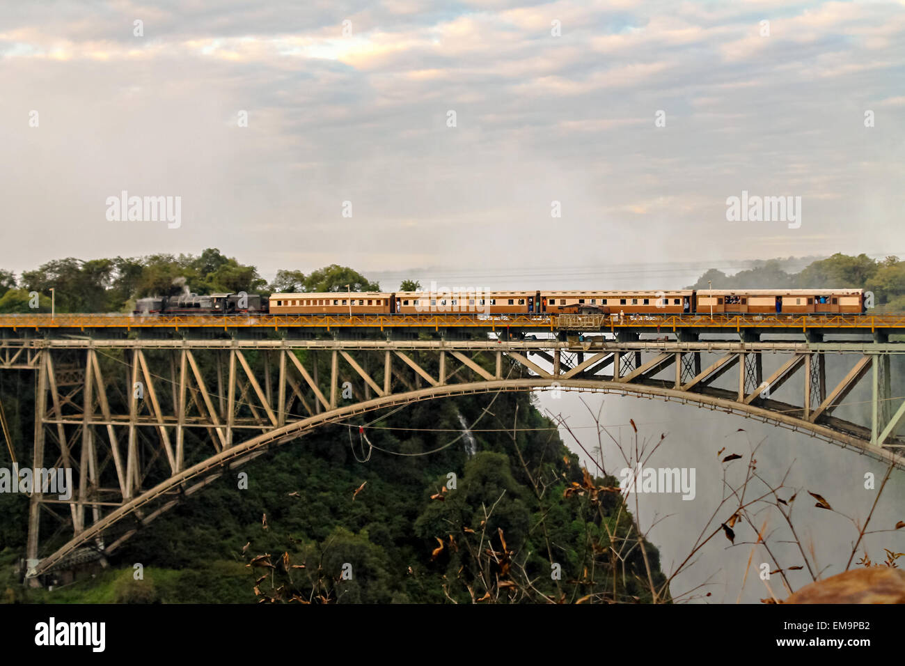 Train at Victoria falls Stock Photo - Alamy