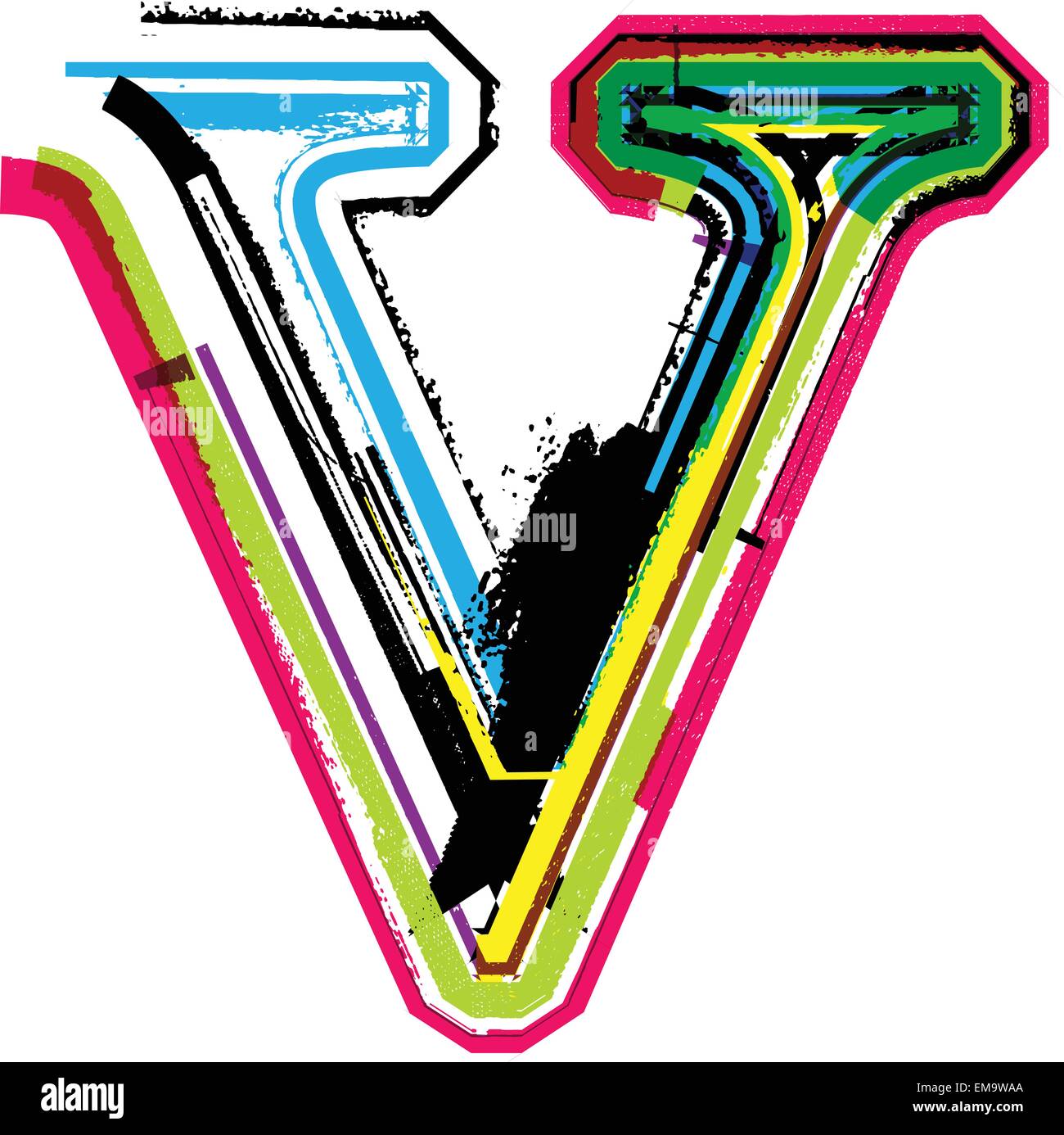 Font Illustration. LETTER v Stock Vector Image & Art - Alamy