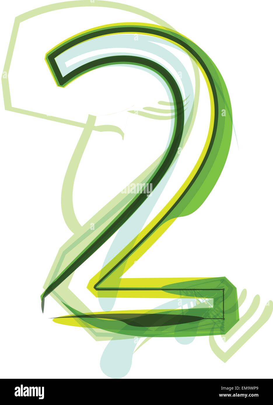 Font Illustration. NUMBER 2 Stock Vector Image & Art - Alamy