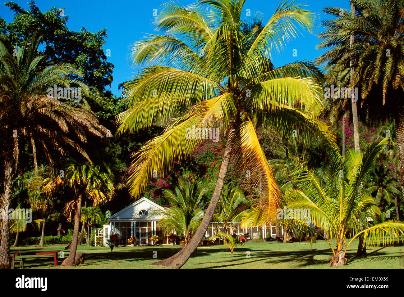 Hawaii, Kauai, Lawai, Allerton Gardens, Main House On Grounds Stock