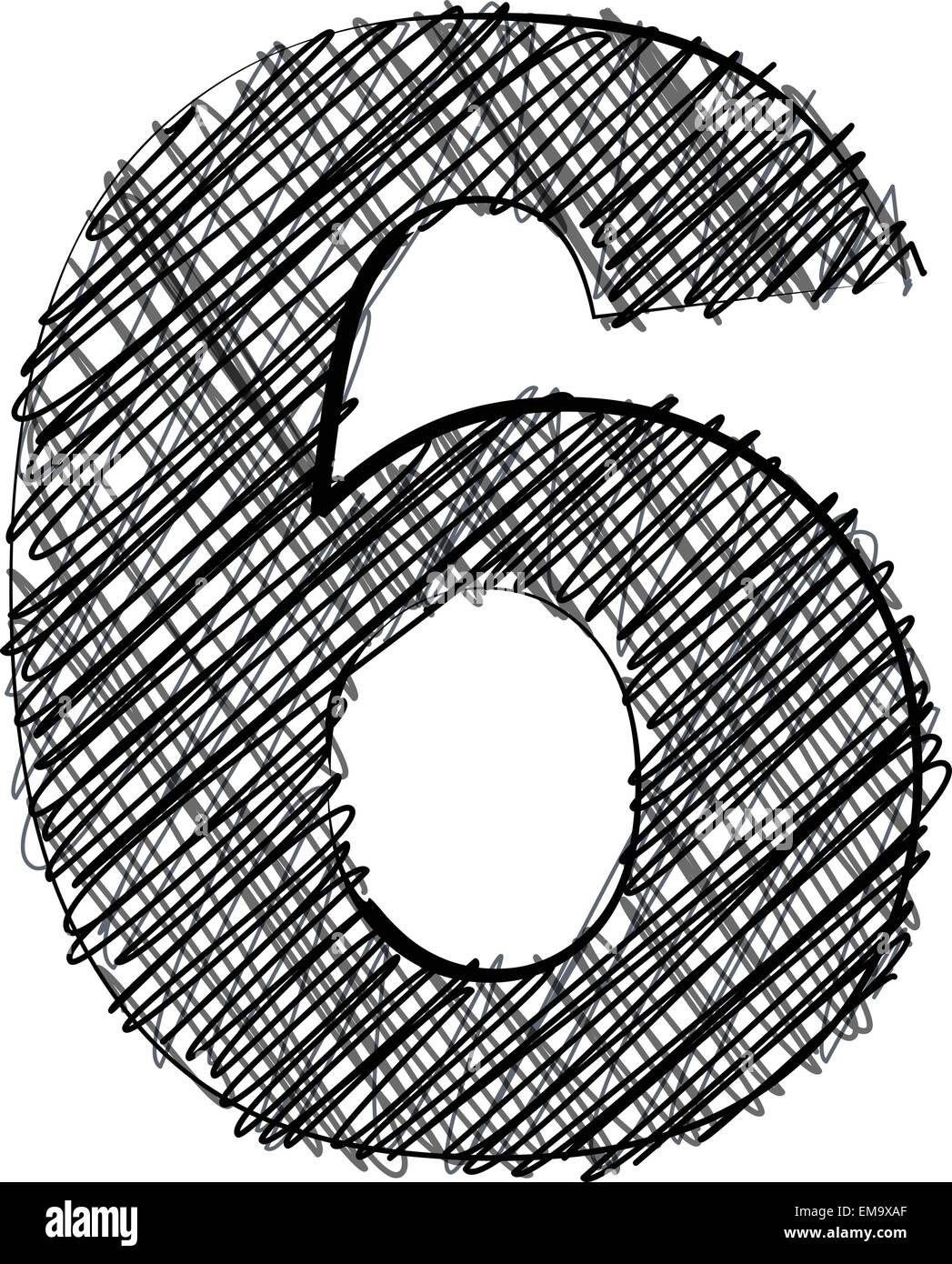 Font Illustration. NUMBER 6 Stock Vector Image & Art - Alamy