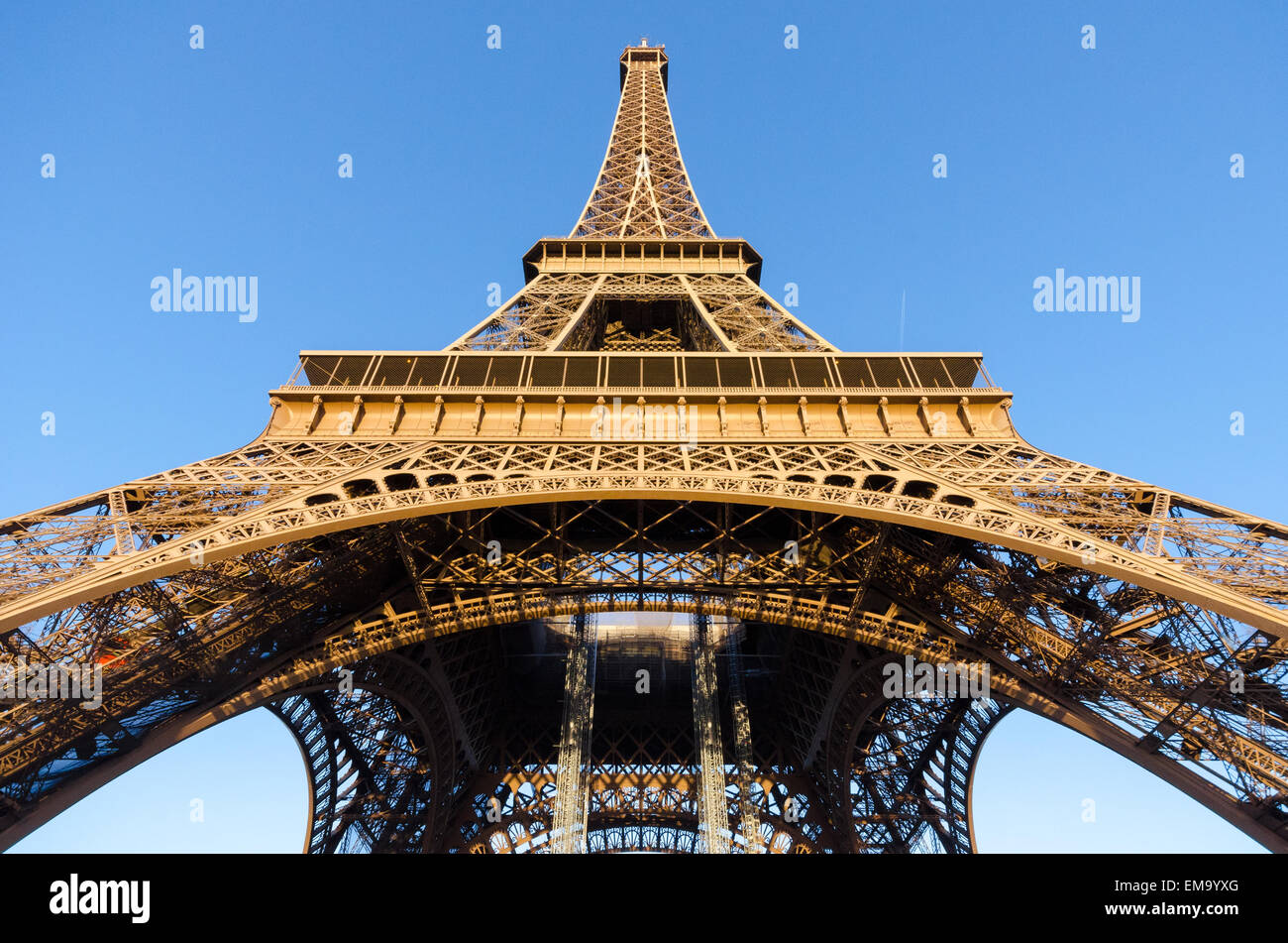Eiffel tower bottom view hi-res stock photography and images - Alamy