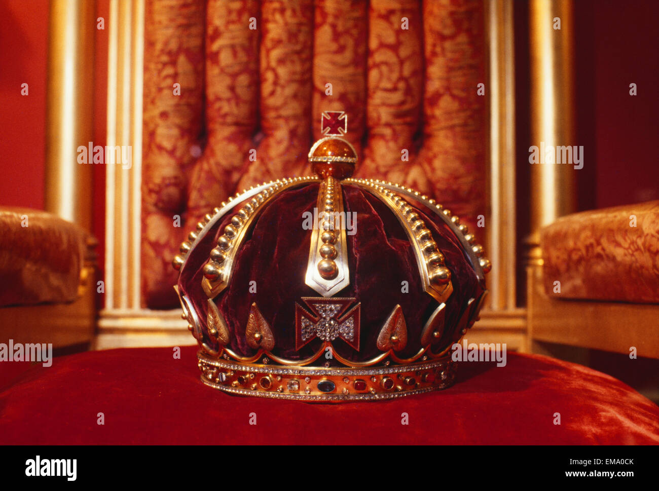 Hawaii, Oahu, Honolulu, Bishop Museum, Crown Of King Kalakaua Stock Photo