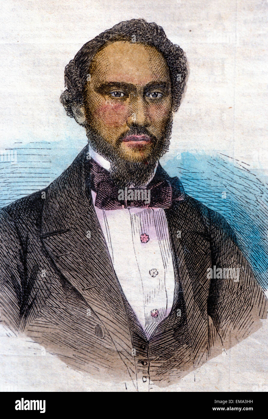 C.1860 Portrait Of Kamehameha Iv Stock Photo