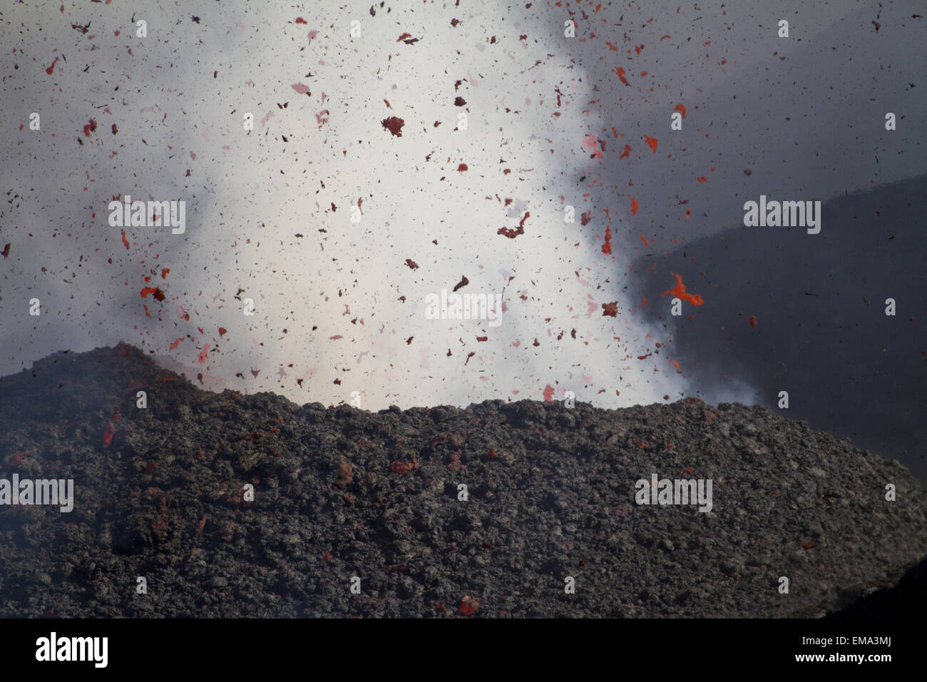 Mount Etna eruption Stock Photo