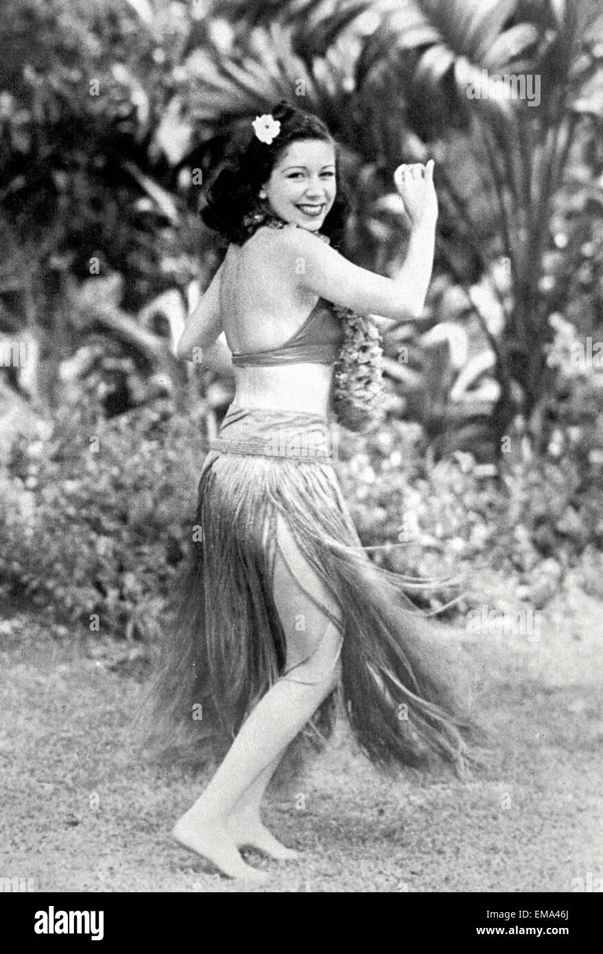 C.1938 Hawaii, Hula Dancer Meymo Holt Stock Photo