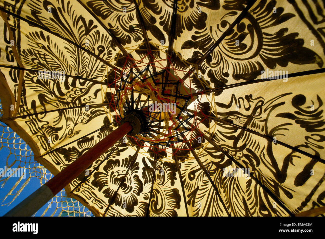 Indonesia, Bali, Temple Umbrella CloseUp B1755 Stock Photo Alamy