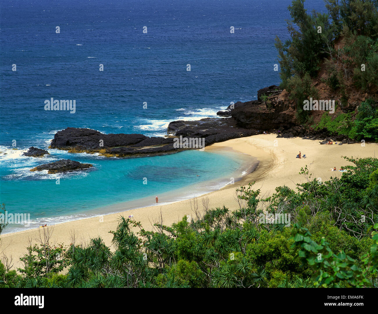 Hawaii, Kauai, North Shore, Lumahai Beach B1520 Stock Photo Alamy