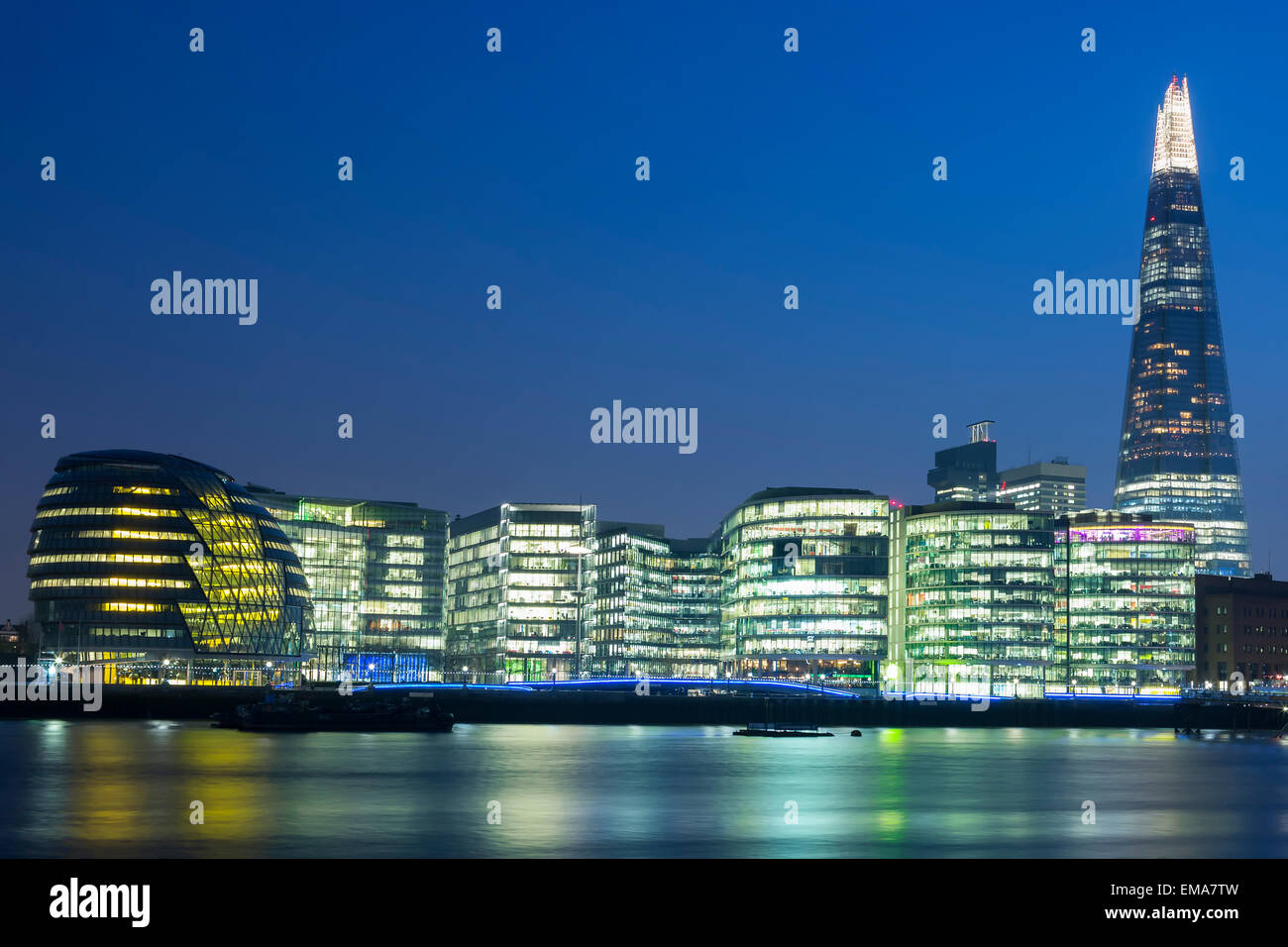 New London city hall at night Stock Photo Alamy