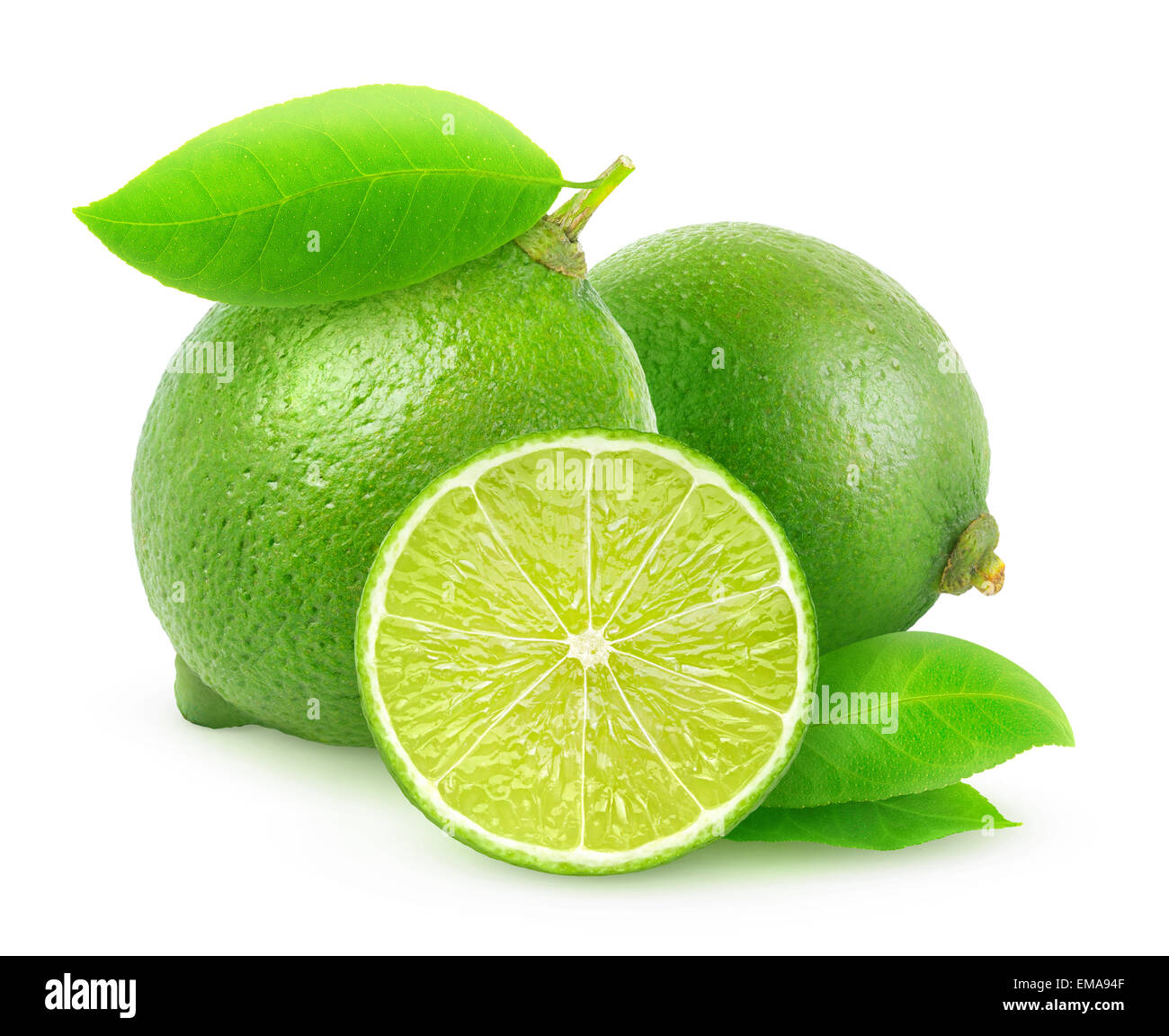 Fresh limes on white background Stock Photo
