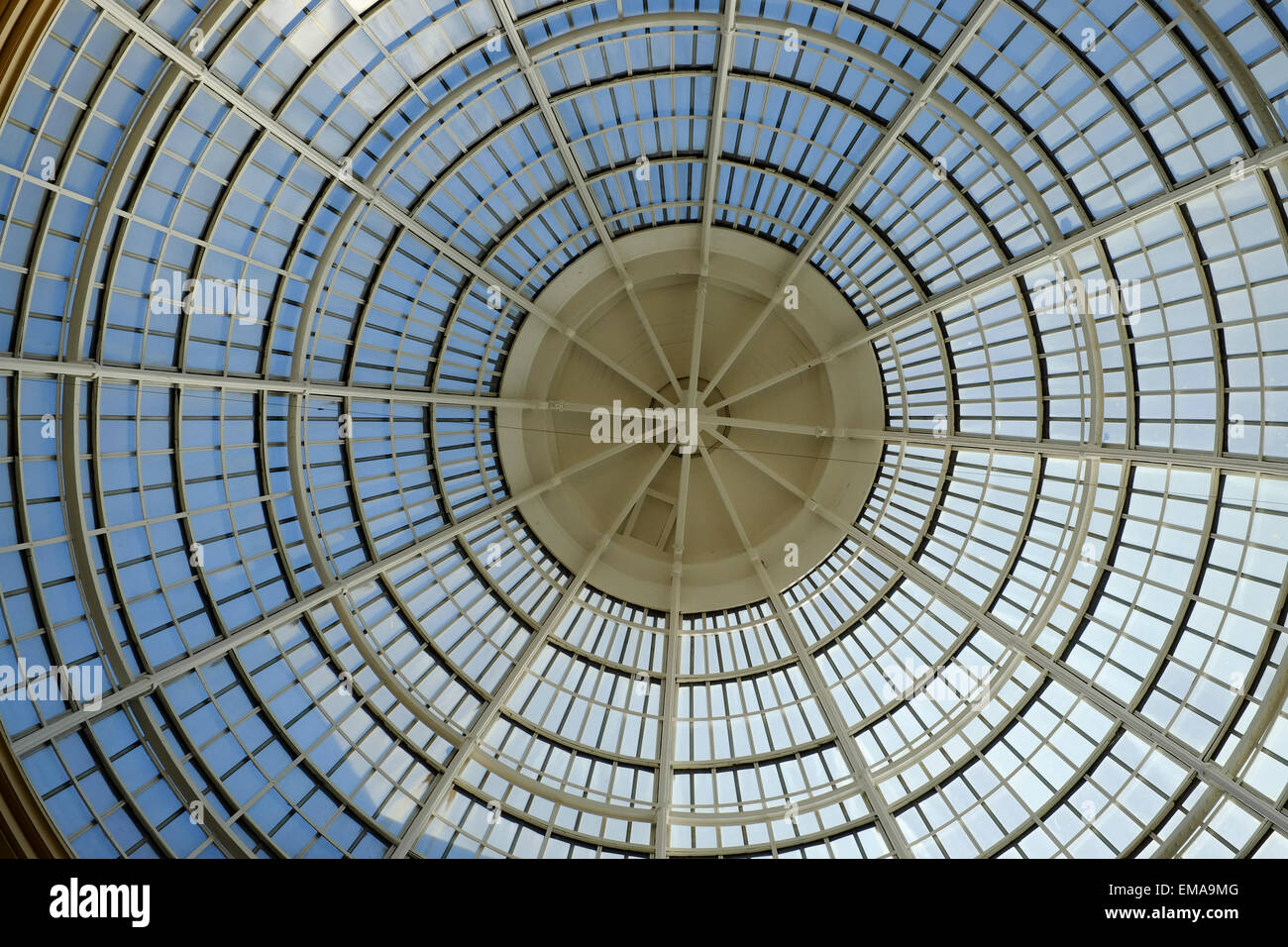 The ornate glass dome of Blackpool's Winter Gardens building Stock Photo
