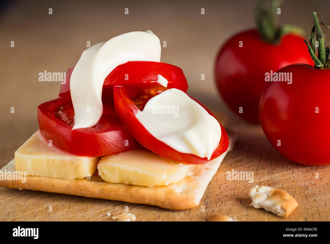 Cheese cracker tomato hires stock photography and images Alamy