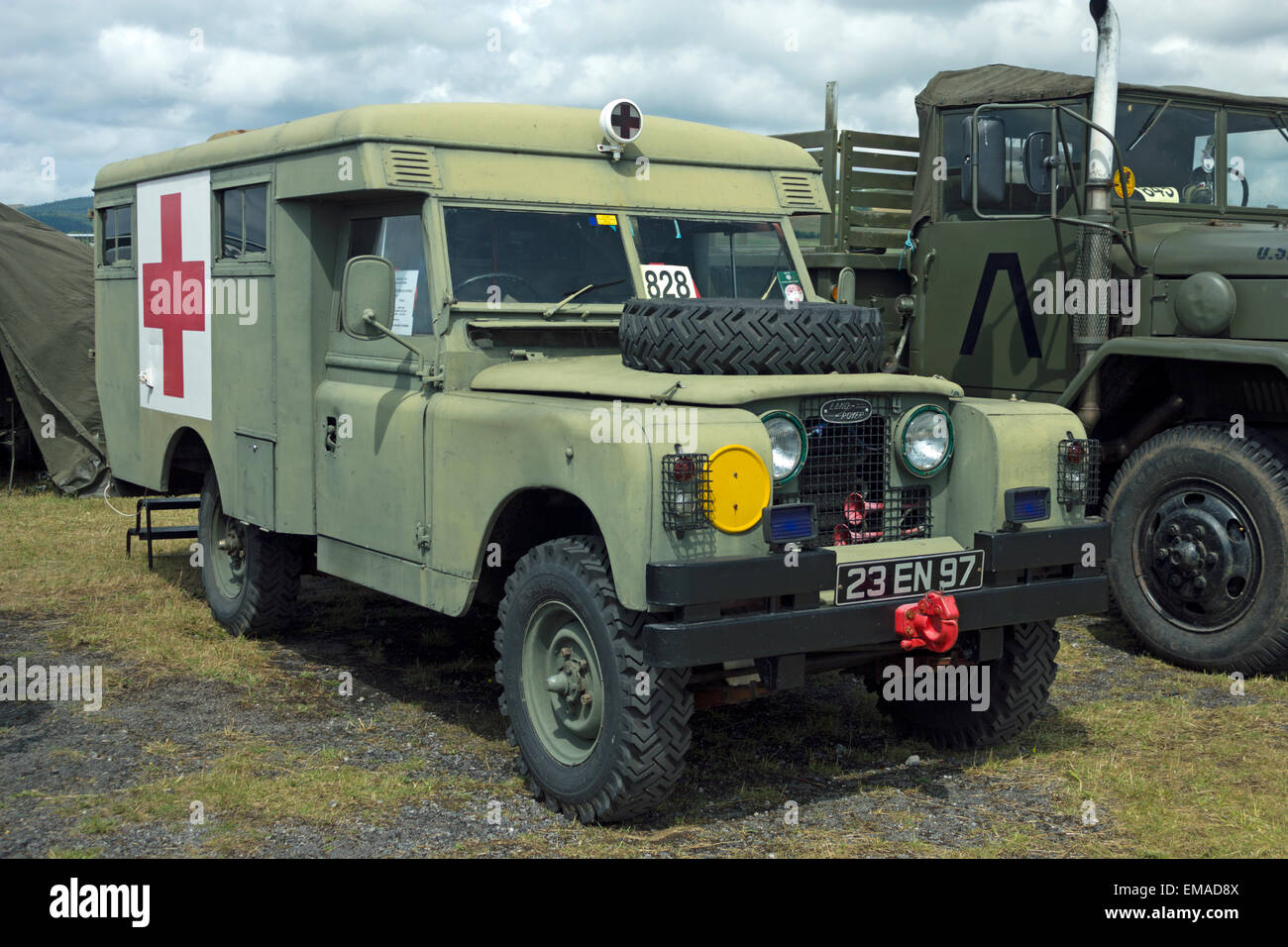 Land Rover military ambulance, Stock Photo