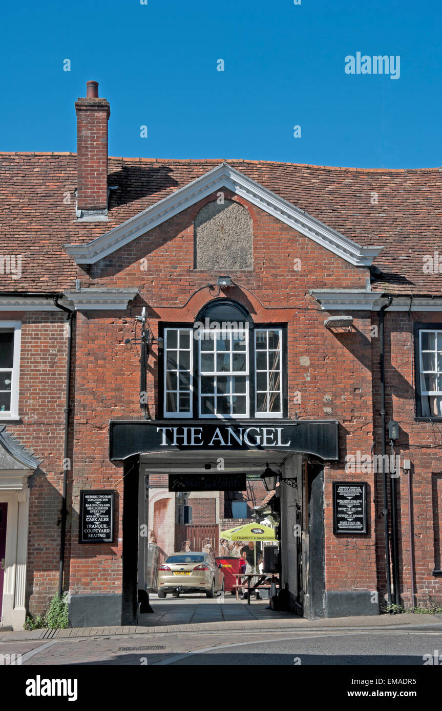 Andover, The Angel Pub, Hampshire, England, Stock Photo