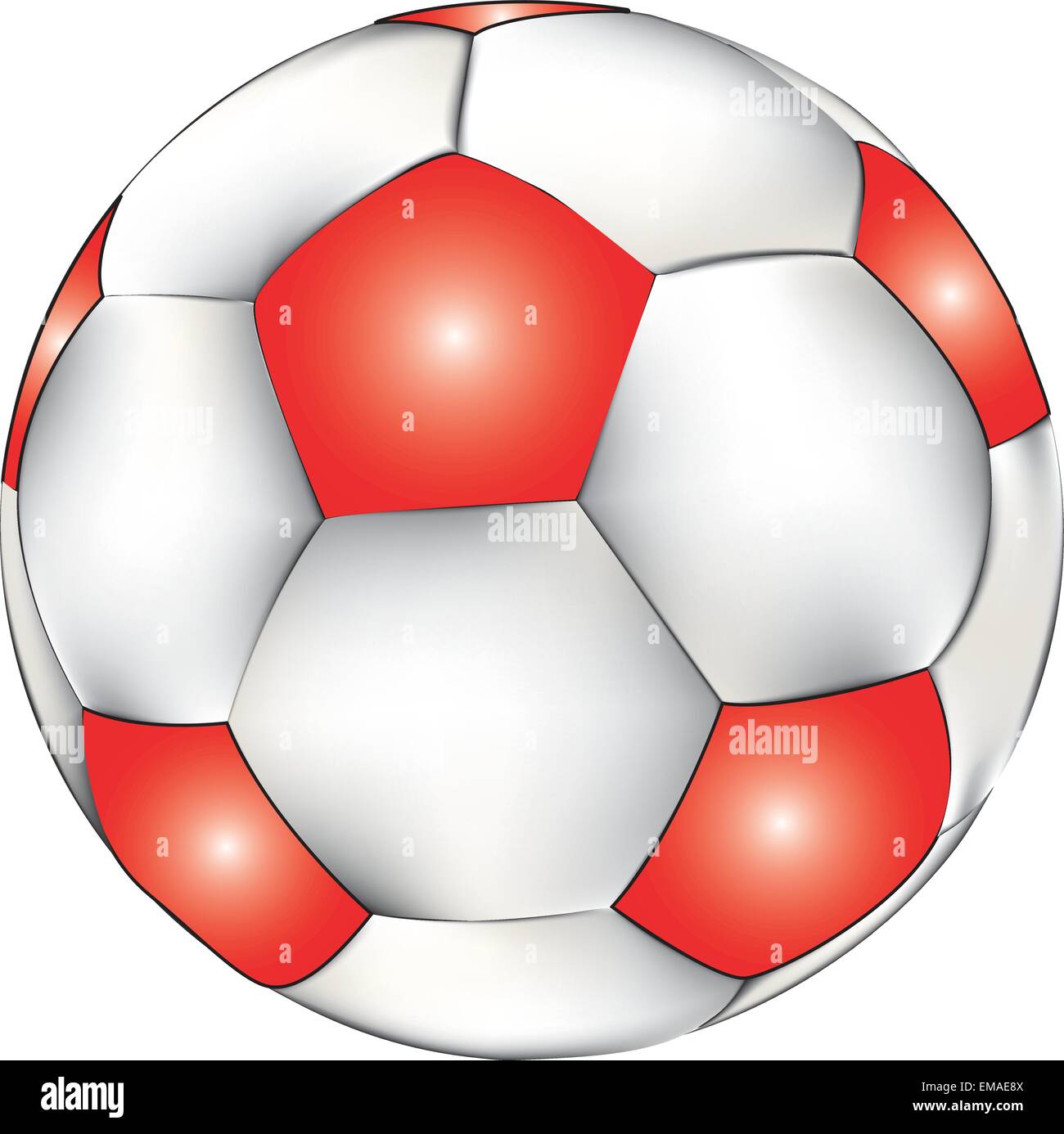 A vector illustration of a Red and White Soccer Football isolated on ...