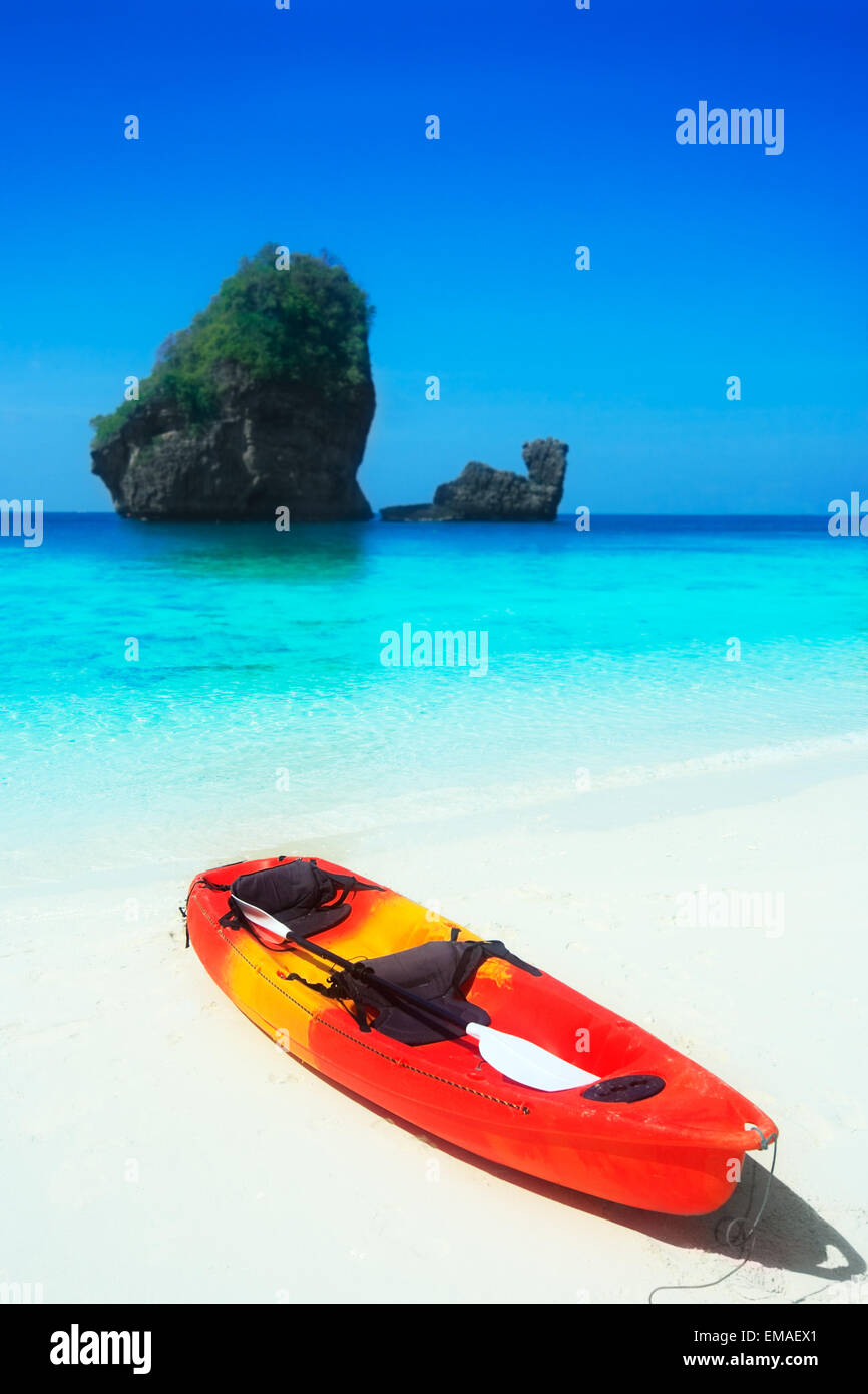 Bright kayak in a tropical lagoon. Phi phi island Stock Photo Alamy