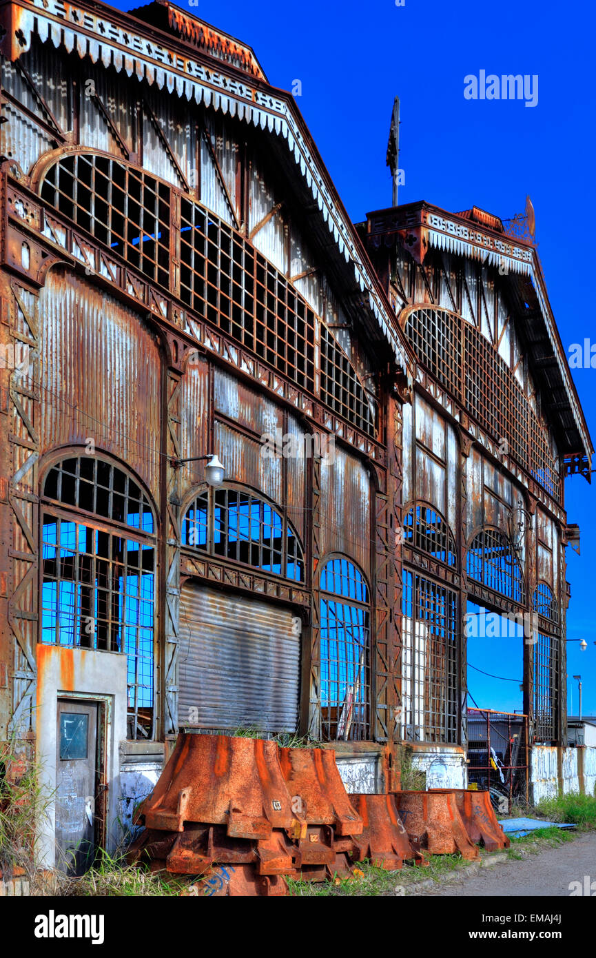 Demarchi Island old abandoned structures and buildings, River Plate  Coast. Buenos Aires, Argentina Stock Photo