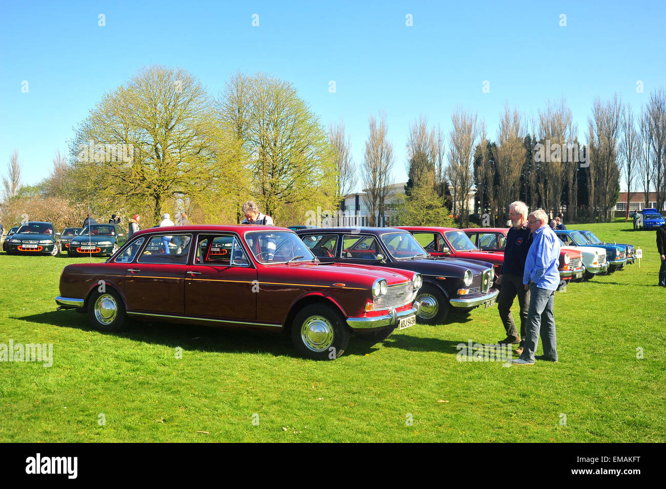 Classic Austin cars at the 10th Pride of Longbridge Rally featuring hundreds of vehicles that rolled of the production line at Longbridge. The annual event is a remembrance of the Longbridge Factory closure which happened in April 2005 and resulted in 6000 workers losing their jobs. Credit:  Jonny White/Alamy Live News Stock Photo