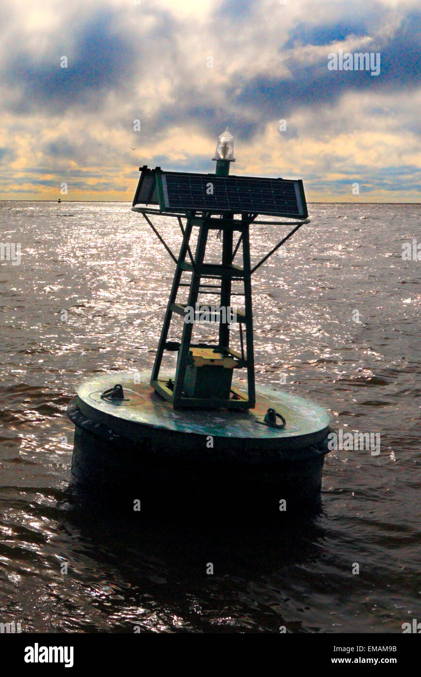 Working on board at beaconing ship at Demarchi Island Port, River Plate ...