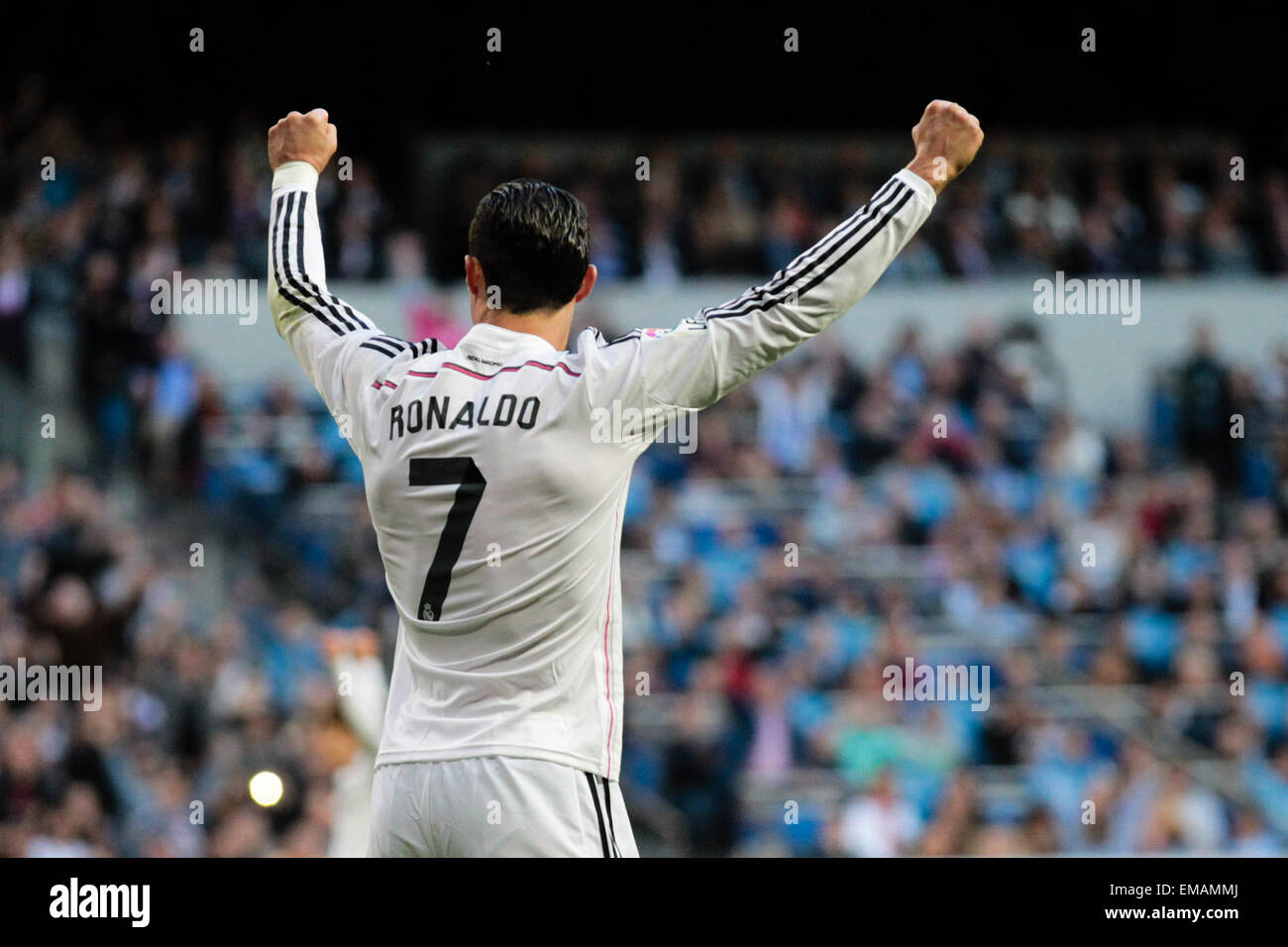 Madrid Spain 18th April 15 La Liga Football Real Madrid Versus Malaga 7 Cristiano Ronaldo Dos Santos Forward Of Real Madrid Celebrates As They Score A Goal Via Sergio Ramos Credit Action Madrid Spain 18th April 15 La Liga Football Real Madrid Versus Malaga 7 Cristiano Ronaldo Dos Santos Forward Of Real Madrid Celebrates As They Score A Goal Via Sergio Ramos Credit Action
