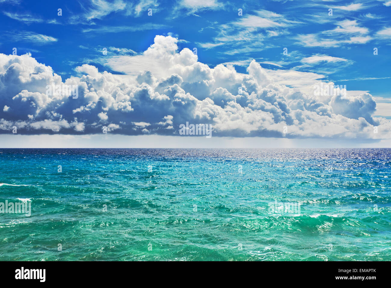 Beautiful view of the clouds over the sea Stock Photo