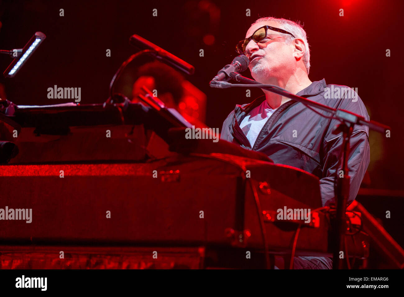 Indio, California, USA. 17th Apr, 2015. Musician DONALD FAGEN of Steely Dan performs live during the three day Coachella Music and Arts Festival at Empire Polo Club in Indio, California Credit:  Daniel DeSlover/ZUMA Wire/Alamy Live News Stock Photo