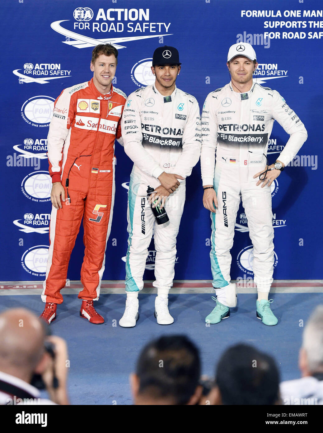 Manama, Bahrain. 18th Apr, 2015. Mercedes Formula One driver Lewis